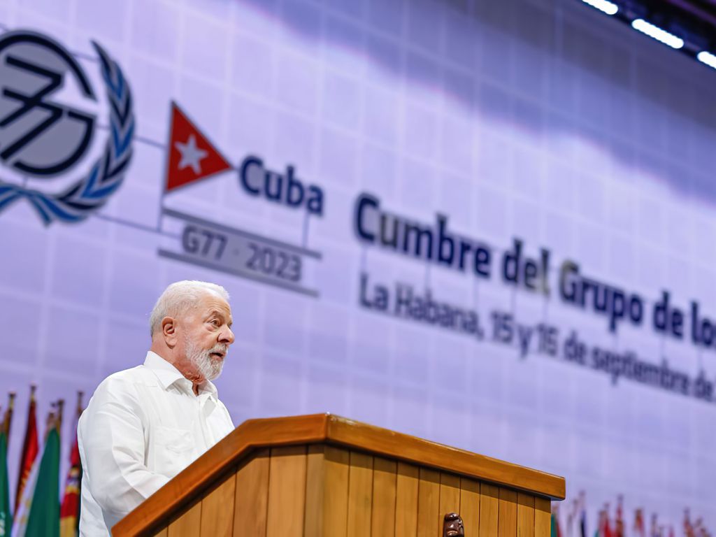 O presidente Lula, durante o debate Geral da Cúpula do G77 + China. Foto: Ricardo Stuckert/PR