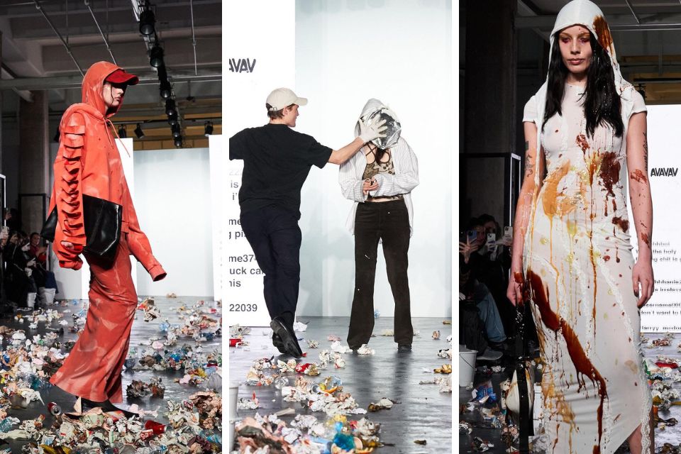 Semana de Moda de Milão tem desfile com lixo jogado na passarela
