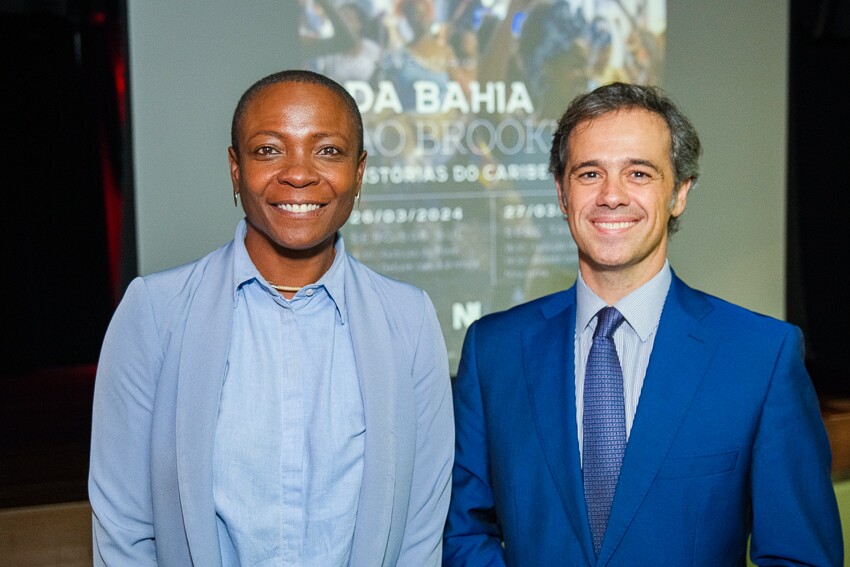 A Embaixadora de Barbados Tonika Sealy Thompson e o José Miguel De Lara da Embaixada da Espanha