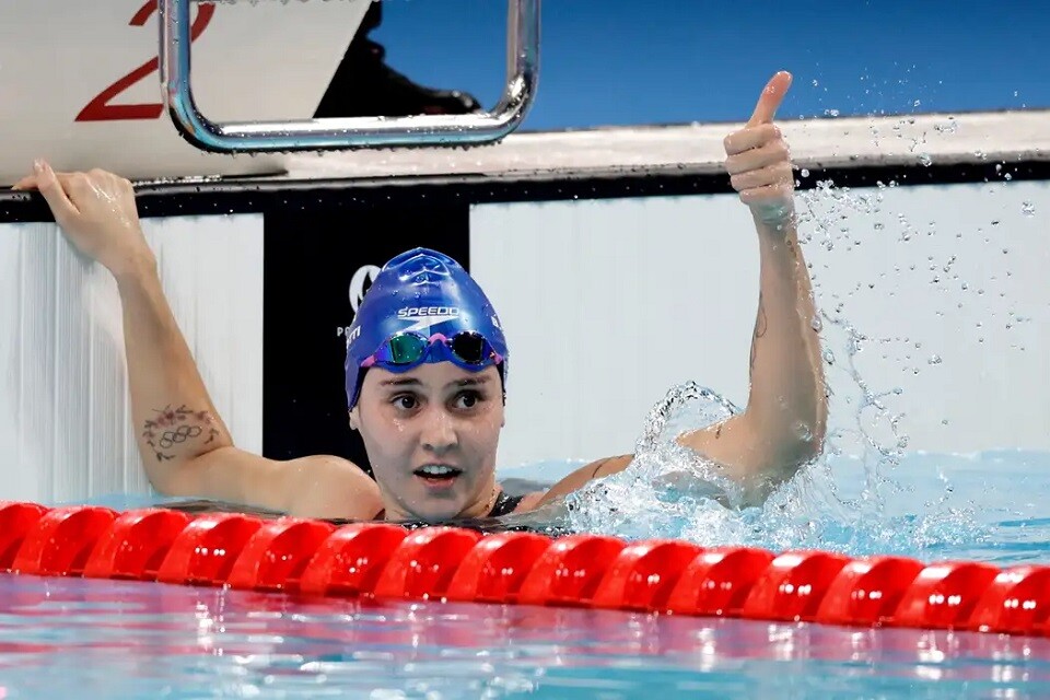 Foi o sétimo melhor tempo entre as nadadoras | Foto: Reprodução/ Time Brasil