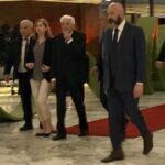 O presidente da Itália, Sergio Matarella, na chegada ao Royal Tulip
