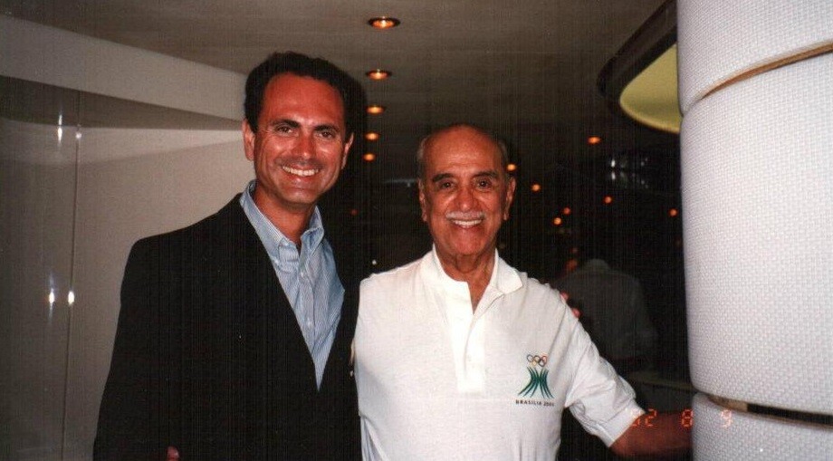 Paulo Octávio e Roberto Marinho no iate El Bravo. Dono da Globo apoiou a candidatura