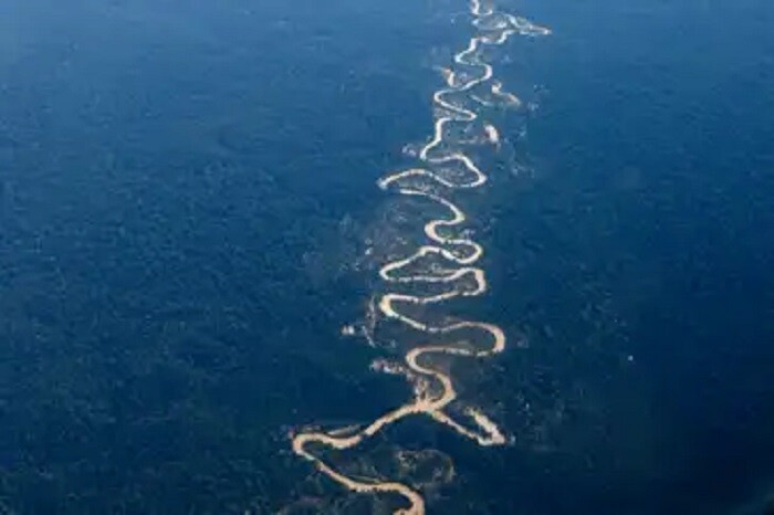 Alto Alegre (Roraima), Áreas de garimpo ilegal na Terra Indígena Yanomami vistas em sobrevoo ao longo do rio Mucajaí | Foto: Fernando Frazão/ Agência Brasil