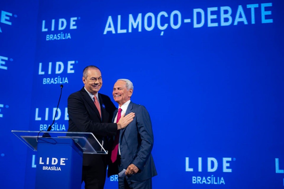 José Aparecido Freire e Paulo Octávio, durante o almoço do Lide Brasília