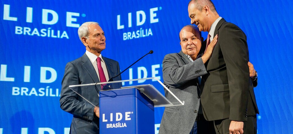 Paulo Octávio, governador Ibaneis Rocha e José Aparecido - Foto Celso Junior