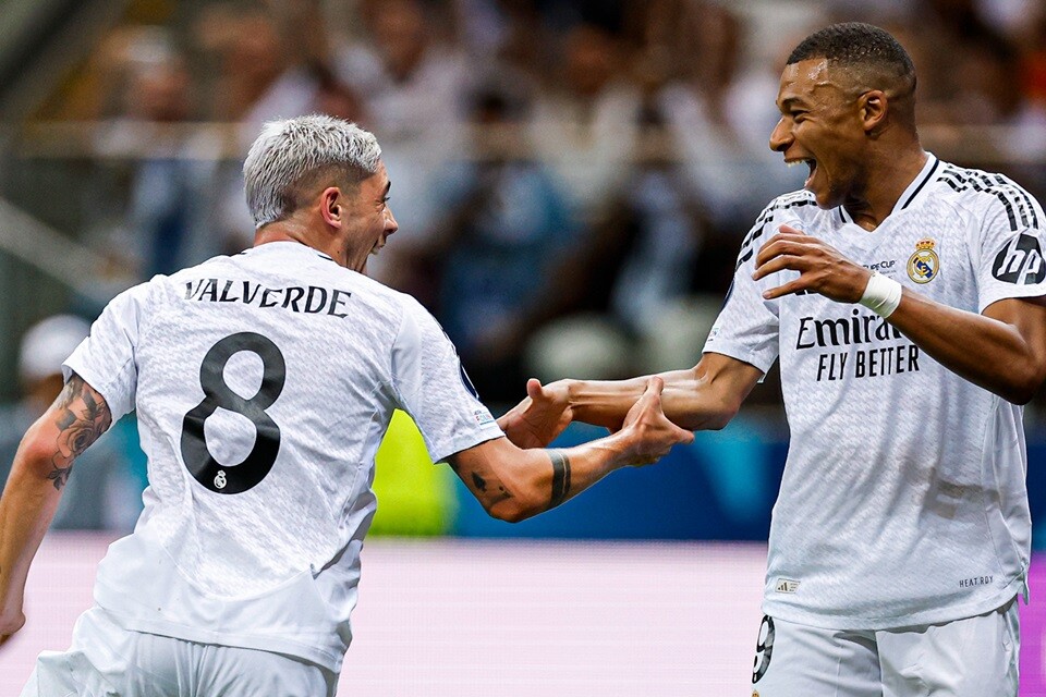 Valverde e Mbappé fizeram os gols da vitória do time merengue