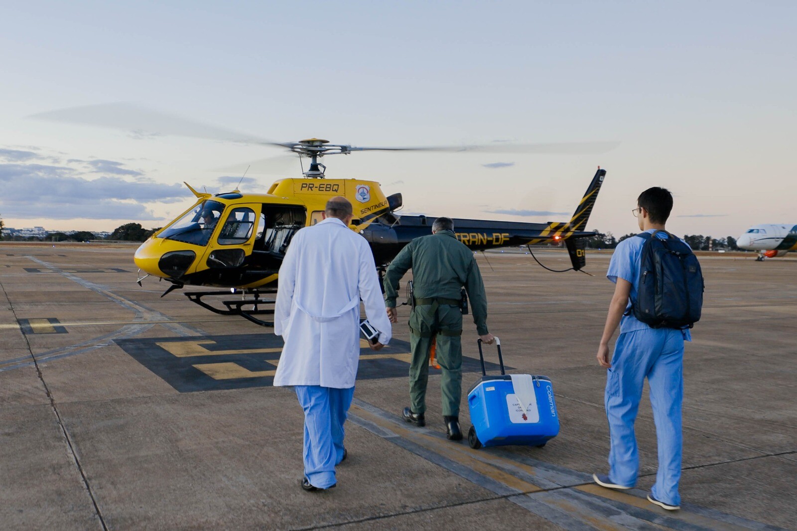 Aeronave do Detran transporta coração a ser transplantado |Fotos: Vinícius Saiki/Agência Brasília