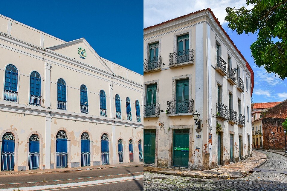 Casa do Maranhão, à esquerda, e antiga Defensoria Pública, à direita. Edifícios que se transformarão nas novas unidades do Vila Galé | Foto: Divulgação