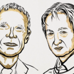 Cientistas John Hopfield e Geoffrey Hinton | Imagem: Ill. Niklas Elmehed © Nobel Prize Outreach